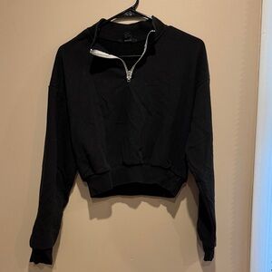 Forever 21 Black Zip-Up Sweatshirt